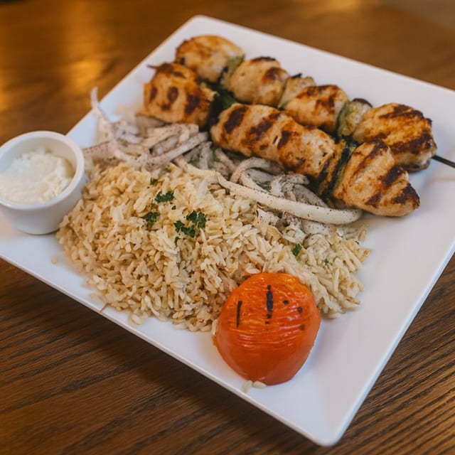 Chicken Kabob Plate.