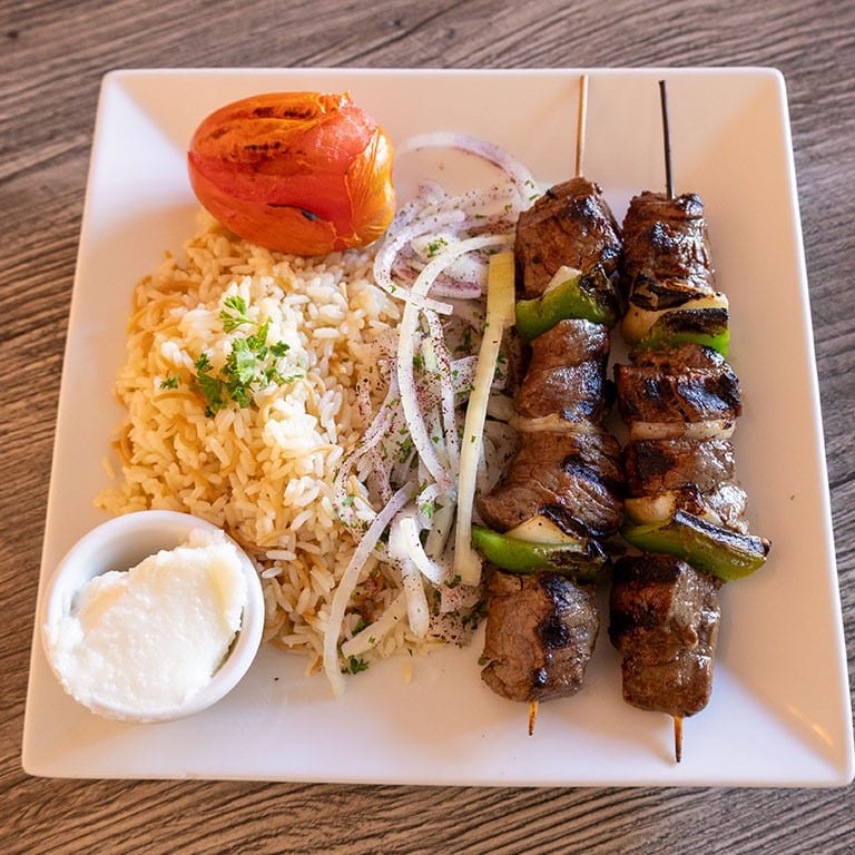 Beef Kabob Plate Filet Mignon.